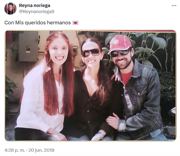 Adela Noriega junto a sus hermanos / Foto: X
