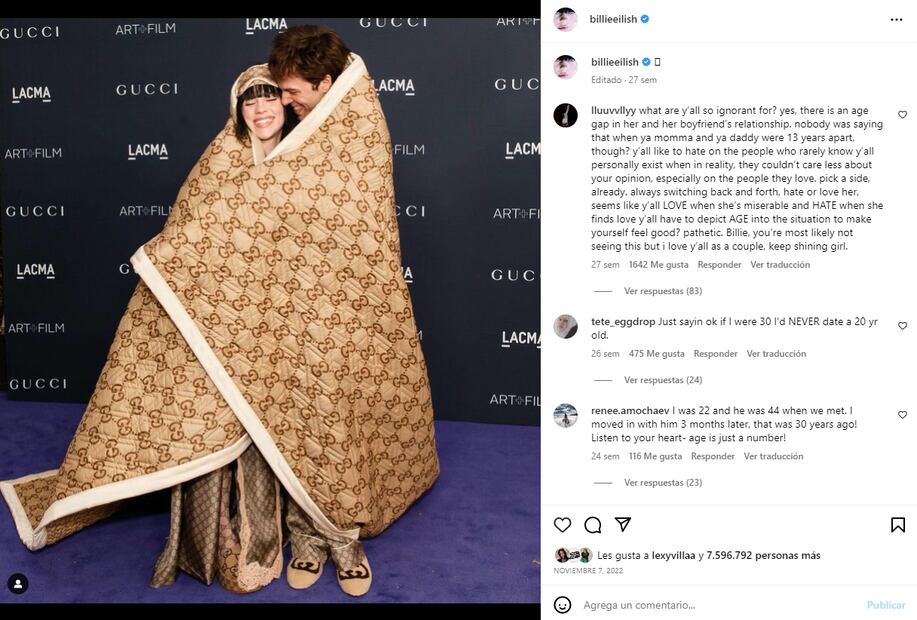 Billie Eilish y Jesse Rutherford / Instagram: @billieeilish