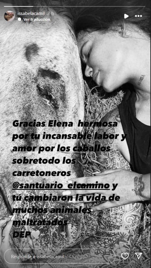 El mensaje de Issabela Camil a Elena Larrea / Instagram