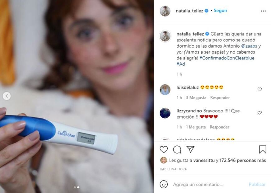 Natalia Téllez anuncia que está embarazada de su primer hijo