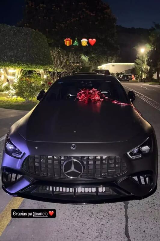El Mercedes-AMG GT 4-Door Coupé que El Canelo le obsequió a Emily Cinnamon / Foto: Tiktok