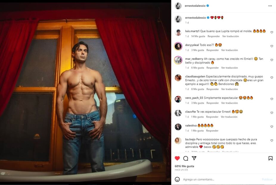 Ernesto D'Alessio presume sus abs de acero / Instagram: @ernestodalessio