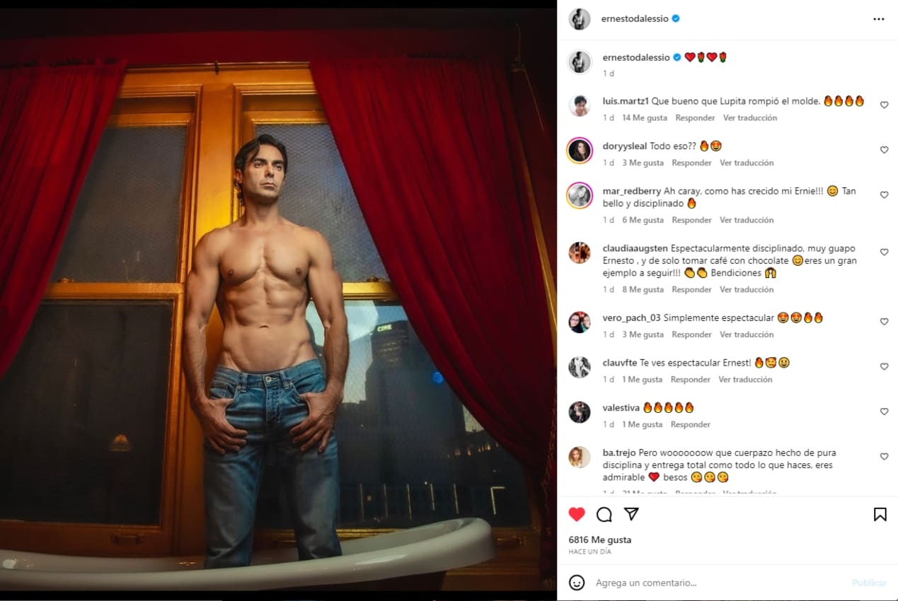 Ernesto D'Alessio presume sus abs de acero / Instagram: @ernestodalessio
