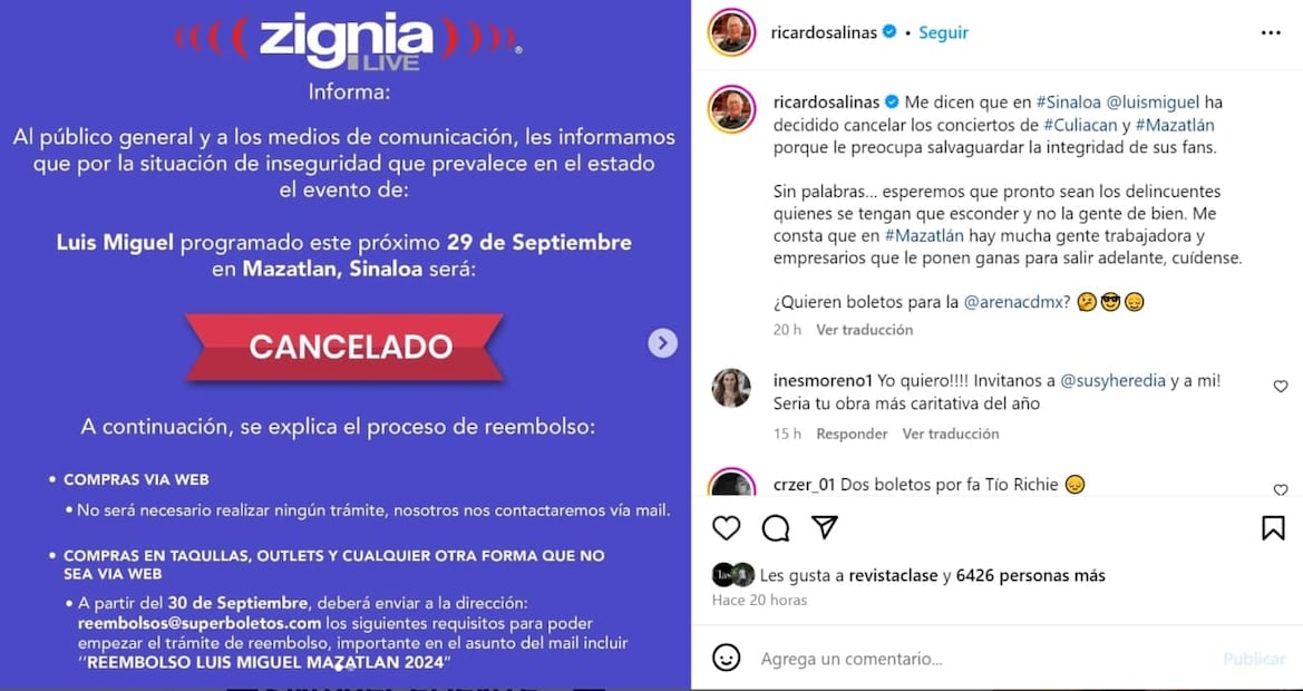 El mensaje de Ricardo Salinas Pliego tras la cancelación de los conciertos de Luis Miguel en Sinaloa / Foto: Captura de pantalla