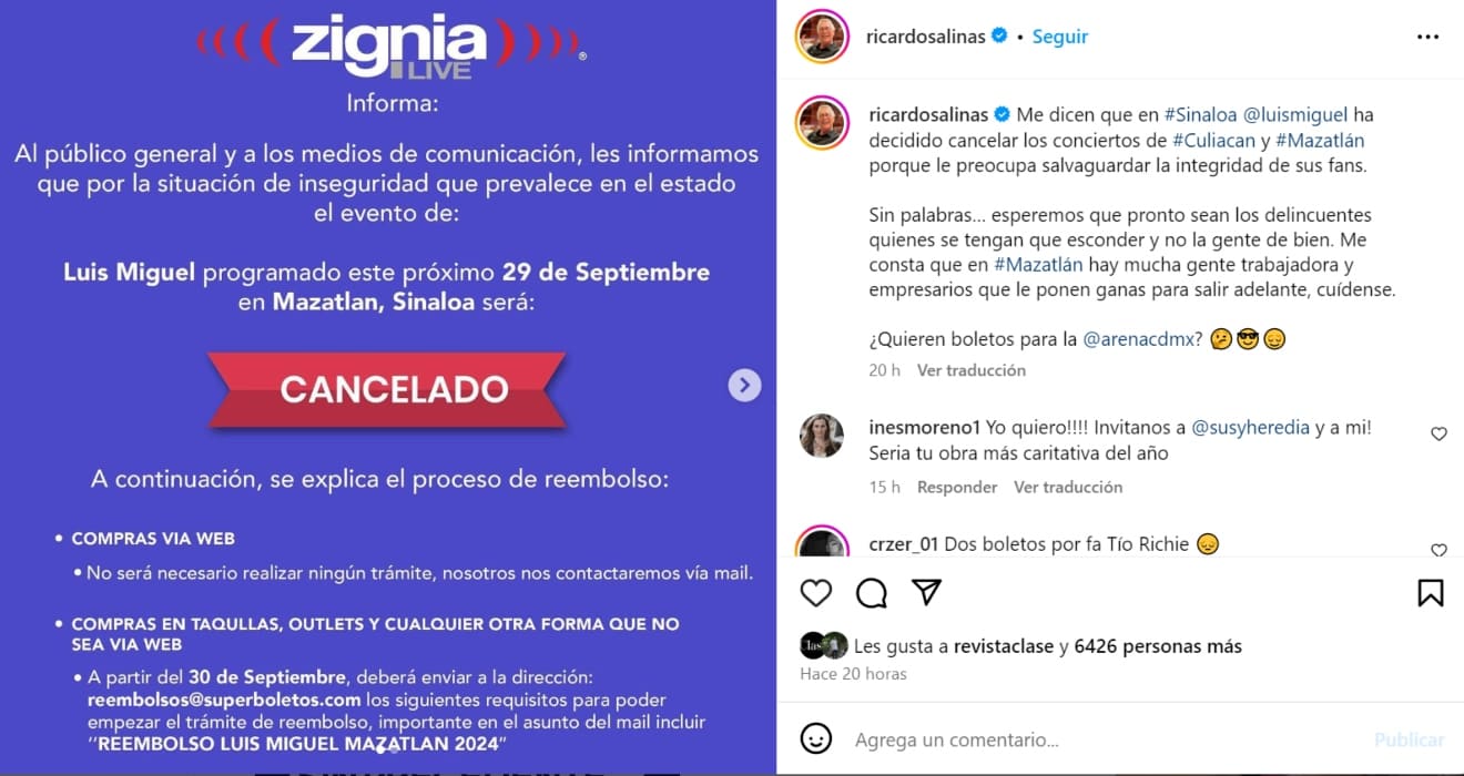 El mensaje de Ricardo Salinas Pliego tras la cancelación de los conciertos de Luis Miguel en Sinaloa / Foto: Captura de pantalla