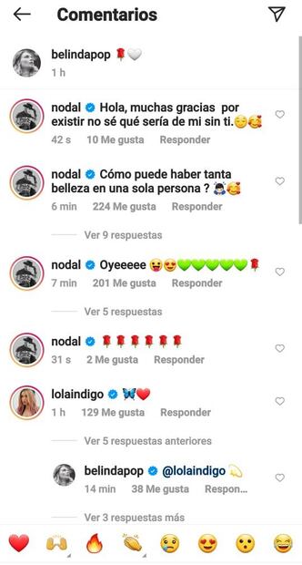 Belinda sube foto tapada con una frazada y Nodal reacciona apasionado