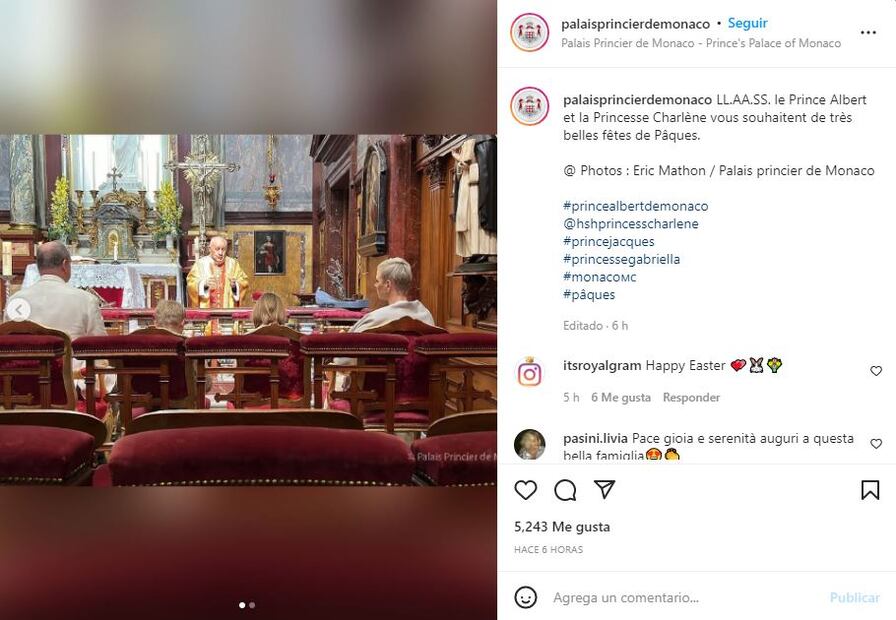 Charlene de Mónaco reaparece en foto familiar por Pascua