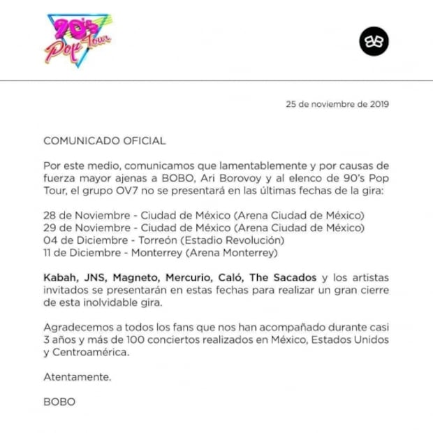 Érika Zaba y los OV7 salen de los 90’s Pop Tour 