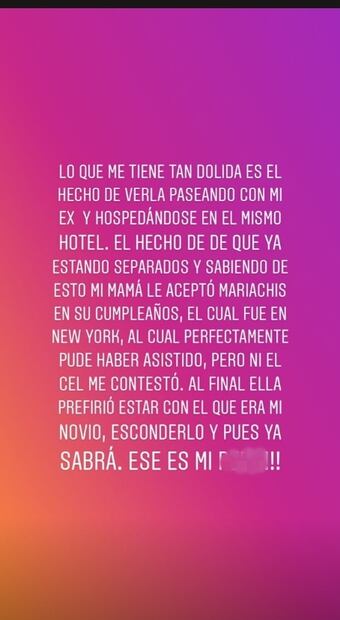 "Me duele que mi mamá se hospeda en el mismo hotel con mi ex", Frida Sofía se despide de Alejandra Guzmán 