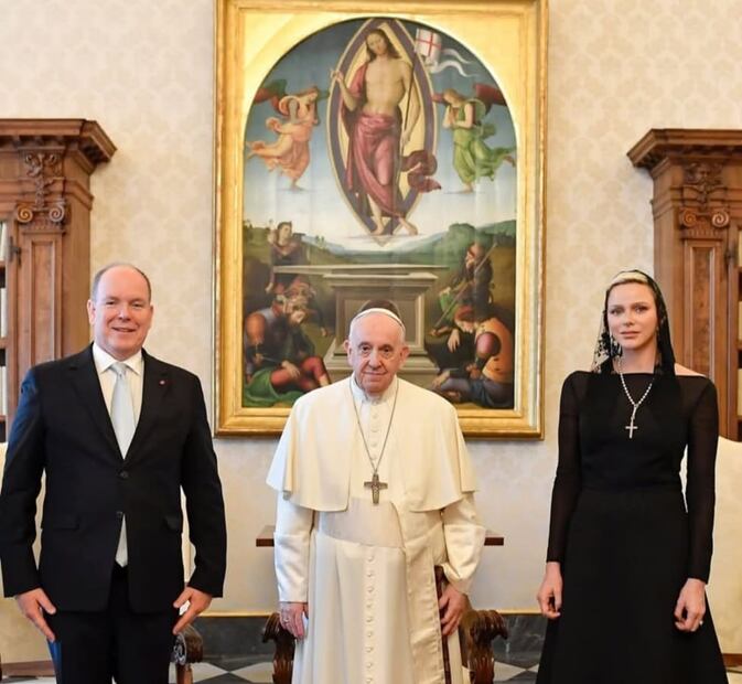 El papa Francisco con el príncipe Alberto II y Charlene de Mónaco / Foto: Instagram
