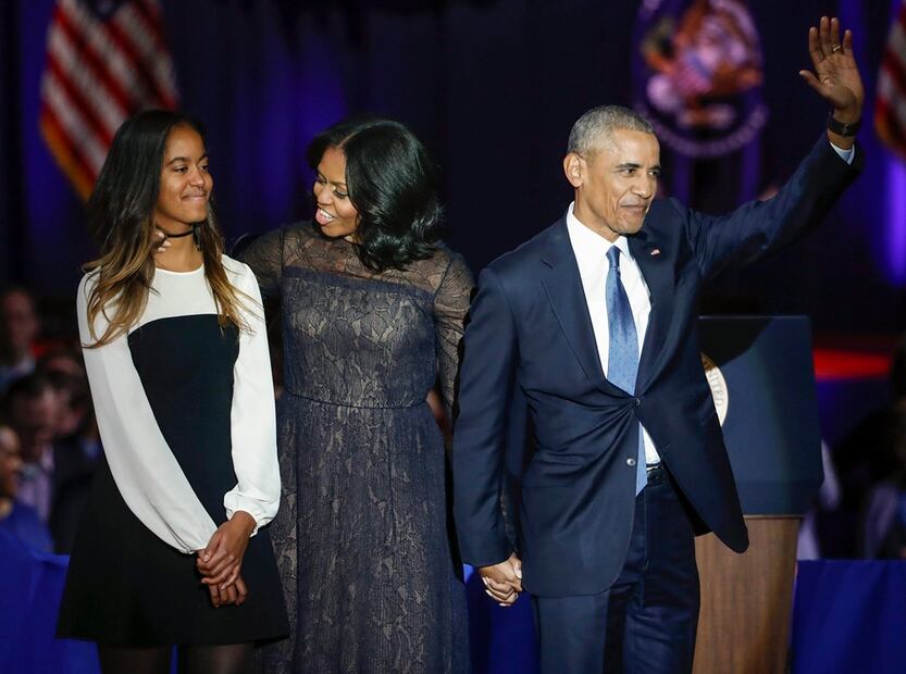 Barack Obama dedica su último discurso como presidente a Michelle Obama