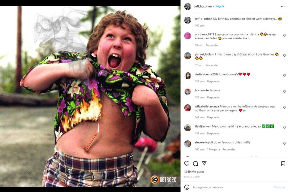La increíble transformación de 'Chunk', el niño de "Los Goonies" ¡está irreconocible!