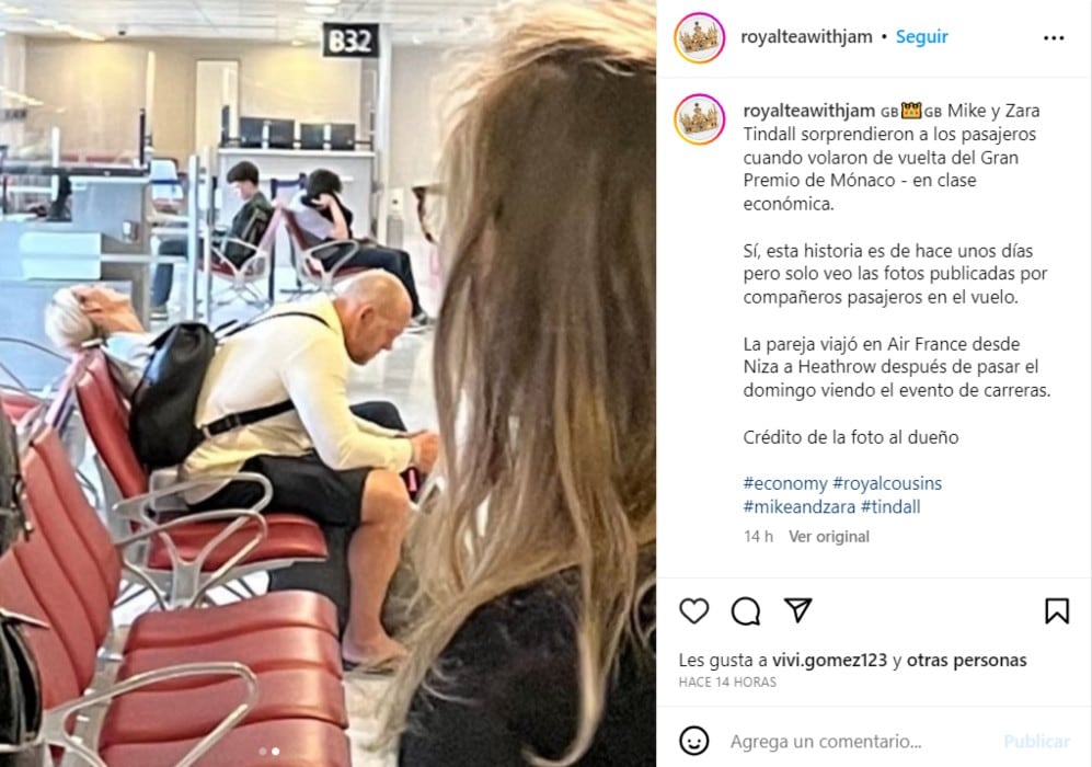 Zara Tindall y su esposo viajaron en clase turista / Instagram