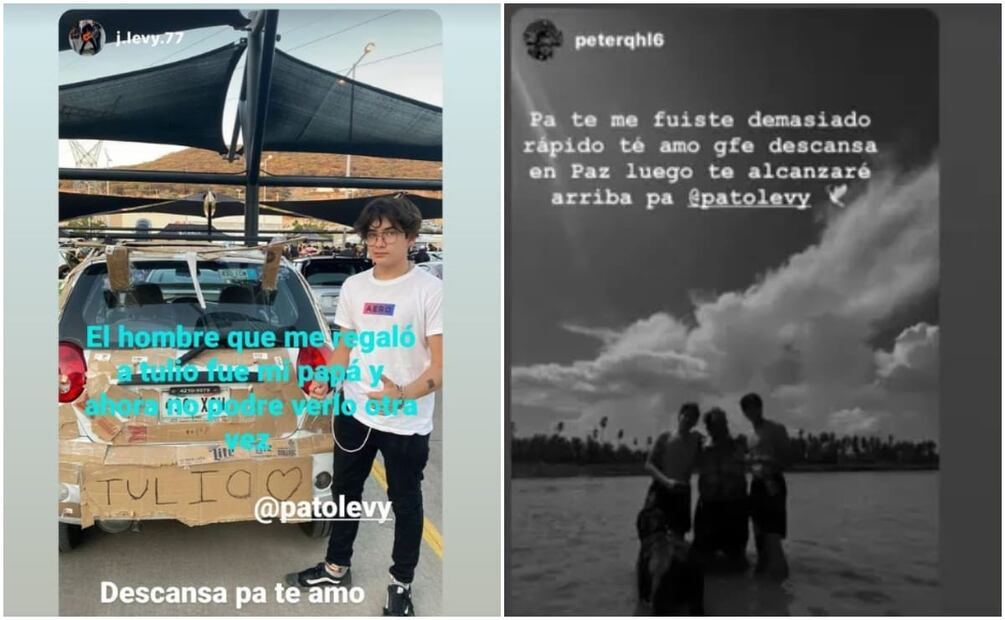 Los mensajes de Juan y Pedro, hijos de Pato Levy / Instagram