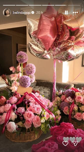 Belinda recibe flores por su cumpleaños. (Foto: Instagram)