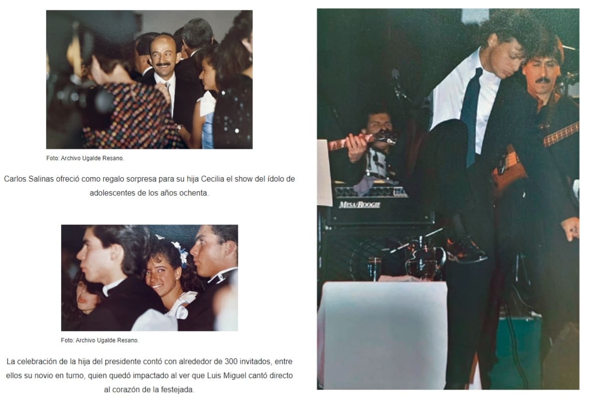 Luis Miguel en la fiesta de Cecilia Salinas / Foto: Archivo del libro "Luis Miguel: Por debajo de la mesa"