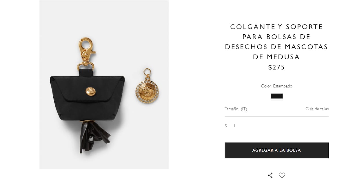 Versace tiene el bolso de lujo que necesitas para la recolección de heces de tu mascota