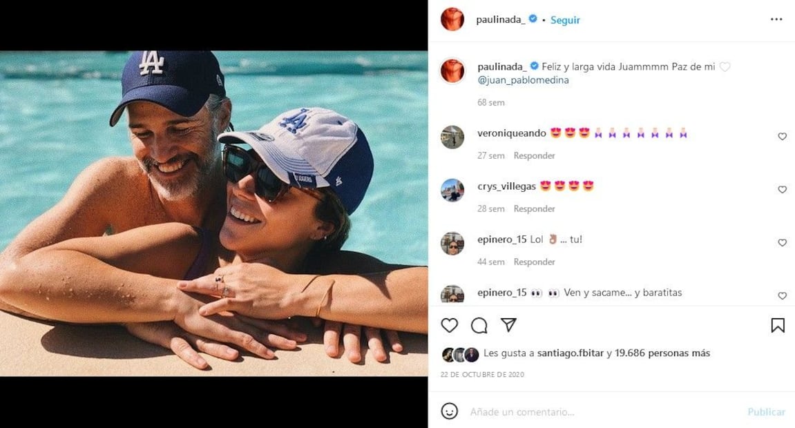 Juan Pablo Medina posa junto a su novia Paulina Dávila