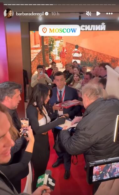 Bárbara de Regil en Rusia por el estreno de su película / Foto: Instagram