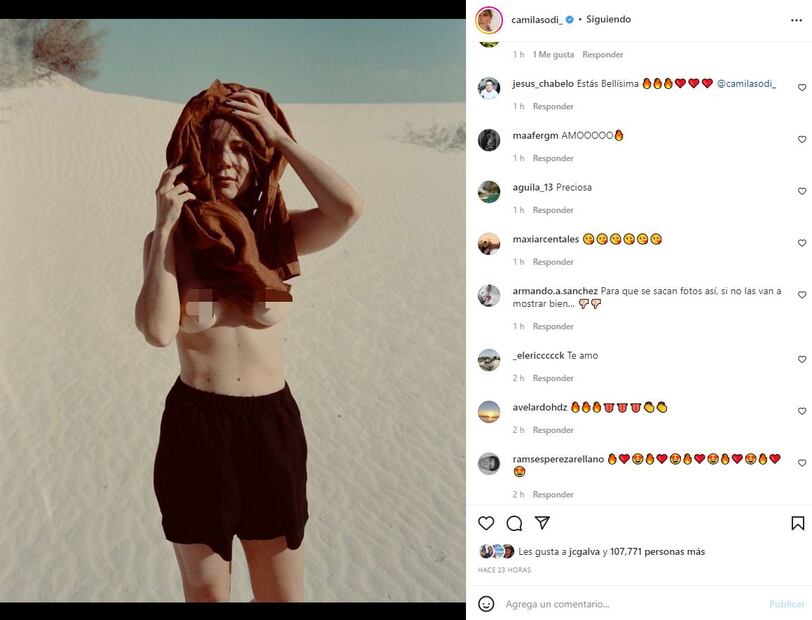 Camila Sodi, imparable, muestra la belleza de su cuerpo en Instagram