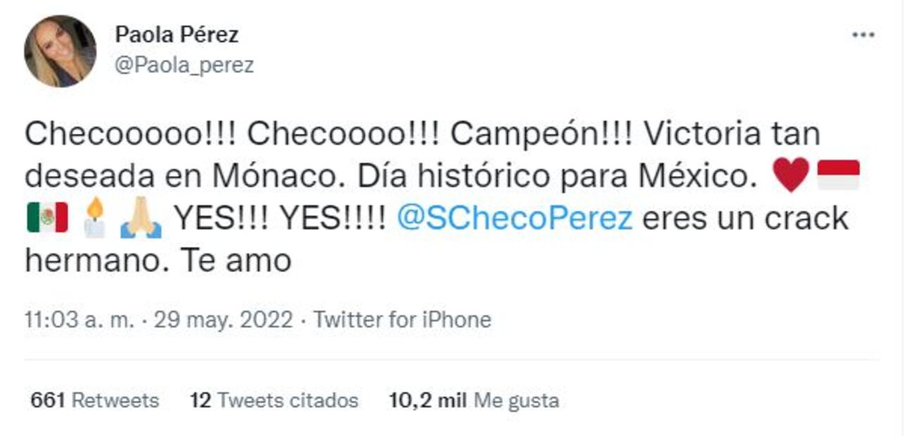 La familia de “Checo” Pérez reacciona ante su triunfo en Mónaco