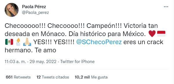 La familia de “Checo” Pérez reacciona ante su triunfo en Mónaco