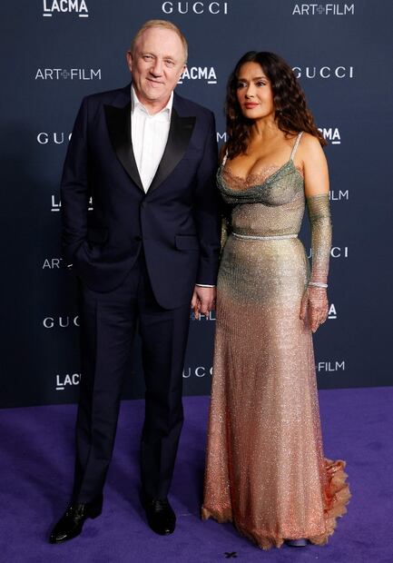 Salma Hayek deslumbra en sensual vestido junto a su esposo François-Henri Pinault