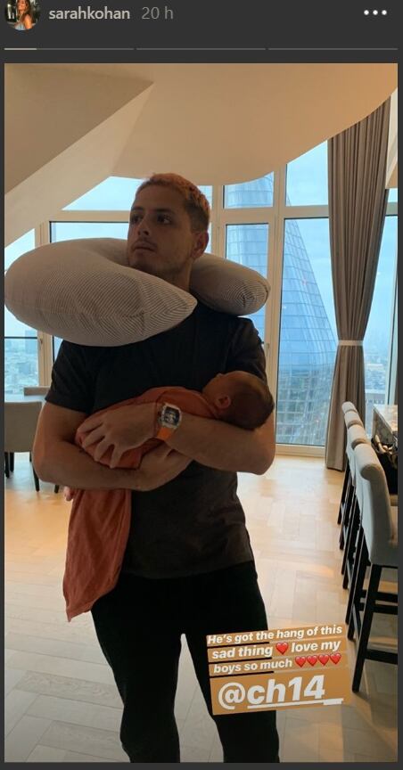 VIDEO: Sarah Kohan y 'Chicharito' Hernández compartieron el nacimiento de baby Noah 