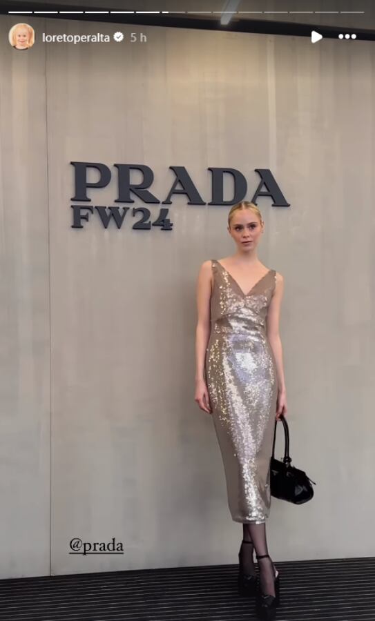 Loreto Peralta en la Semana de la Moda de Milán / Instagram