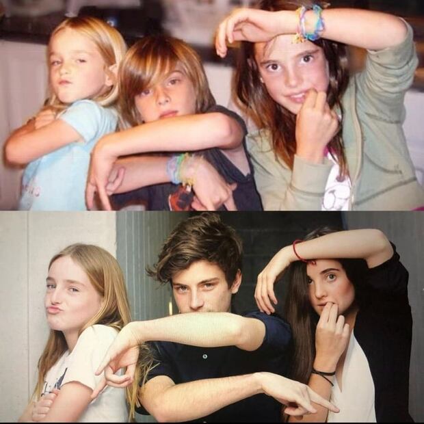 Nicolás Haza con las hijas de Dominika Paleta / Instagram