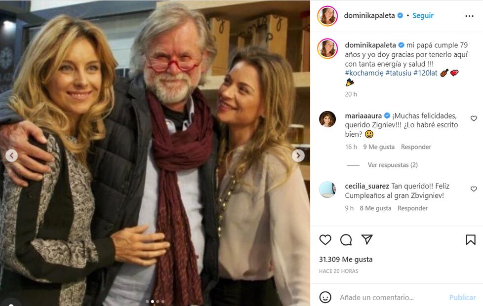El papá de Dominika y Ludwika Paleta cumple 79 años y lo celebran con tiernas fotos