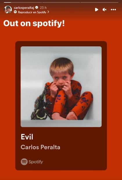 "Evil", la nueva canción de Carlos Peralta / Instagram