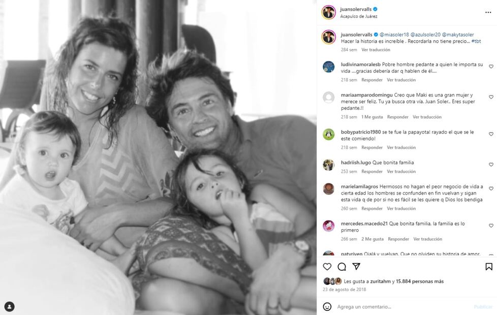 Juan Soler y Maky Moguilevsky junto sus hijas / Instagram