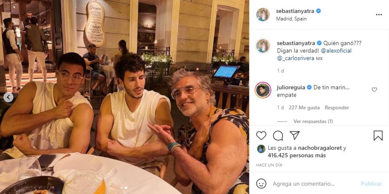 Alejandro Fernández, Carlos Rivera y Sebastián Yatra en duelo de bíceps