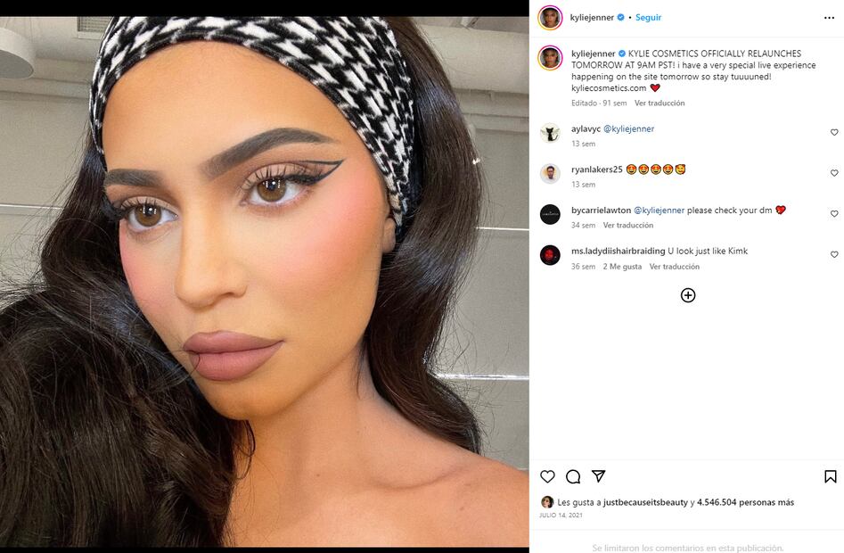 Kylie Jenner asegura que no ha tenido "muchas cirugías" en la cara