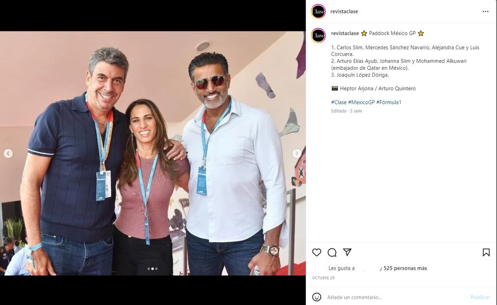 Arturo Elias Ayub y Johanna Slim Domit junto a todos sus hijos en el Mundial Qatar 2022