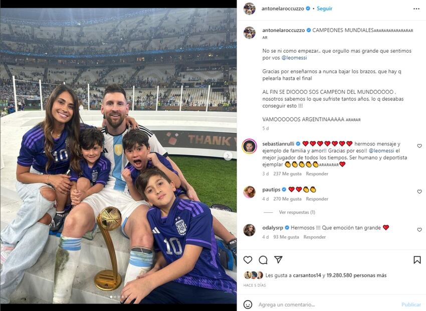 Todo lo que debes saber sobre los hijos de Lionel Messi, ganador del Mundial Qatar 2022