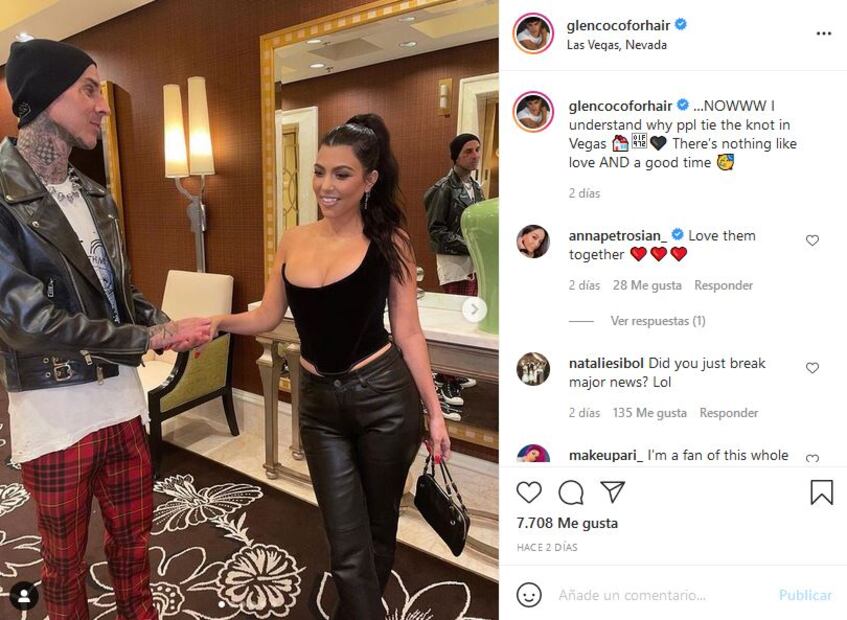 Kourtney Kardashian y Travis Barker ¿ya se casaron en Las Vegas?