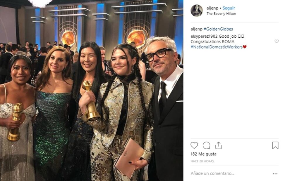 ¿Quién es la guapa activista que acompañó a Alfonso Cuarón a los Golden Globes? 