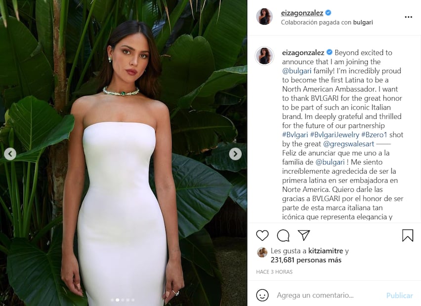 Eiza González se convierte en embajadora de Bulgari, la primera latina en lograrlo