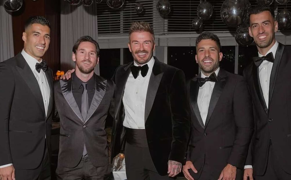 Jordi Alba, Lionel Messi, David Beckham, Luis Suárez y Sergio Busquets / Foto: Instagram