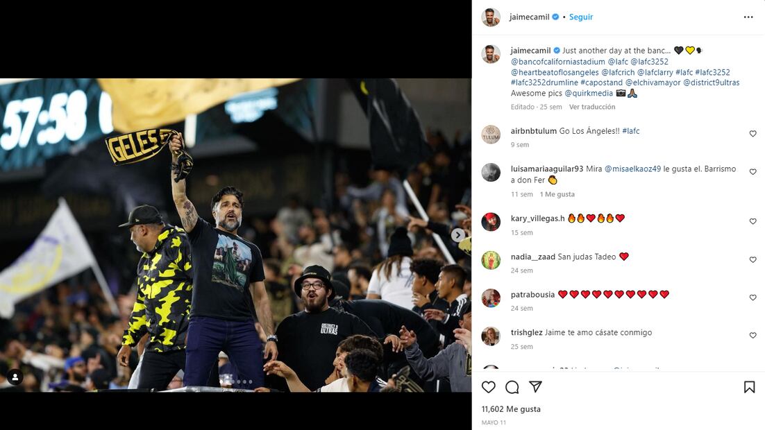 Jaime Camil y Justin Bieber, eufóricos y amistosos en un partido de futbol