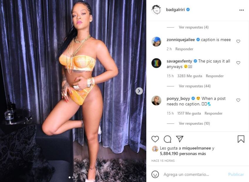 Rihanna incendia las redes con fotos en lencería