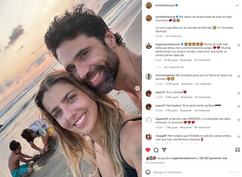 Michelle Renaud y Matías Novoa con sus hijos / Instagram