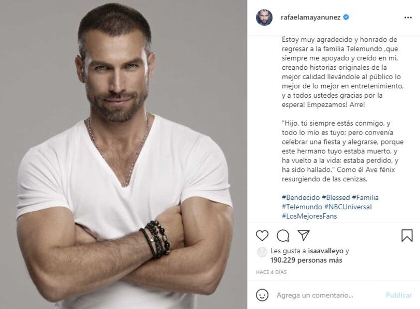 Rafael Amaya regresa a la televisión en medio de su rehabilitación a las drogas