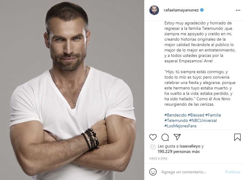 Rafael Amaya regresa a la televisión en medio de su rehabilitación a las drogas