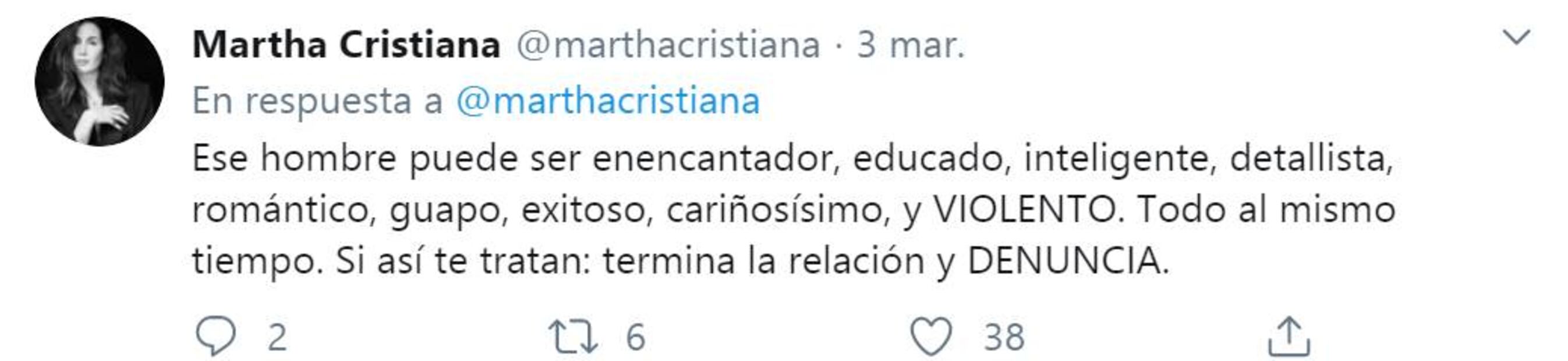 Martha Cristiana habla sobre la violencia que vivió en su matrimonio 