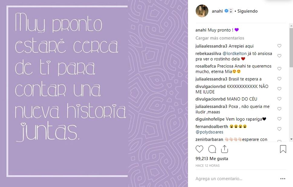 ¿Cuál es el mensaje oculto en el Instagram de Anahí? 