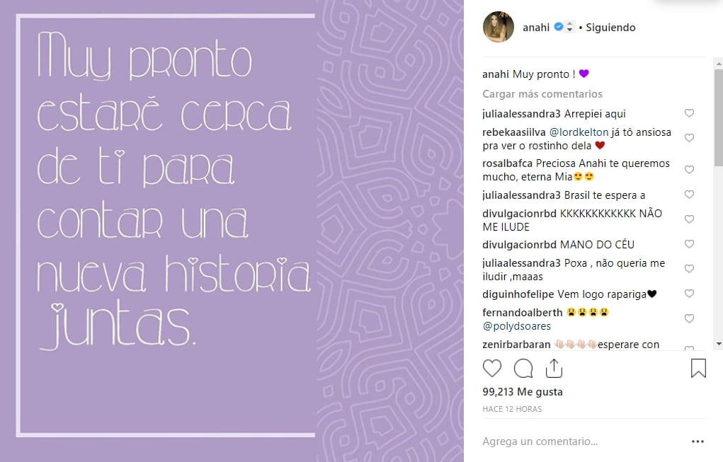 ¿Cuál es el mensaje oculto en el Instagram de Anahí? 