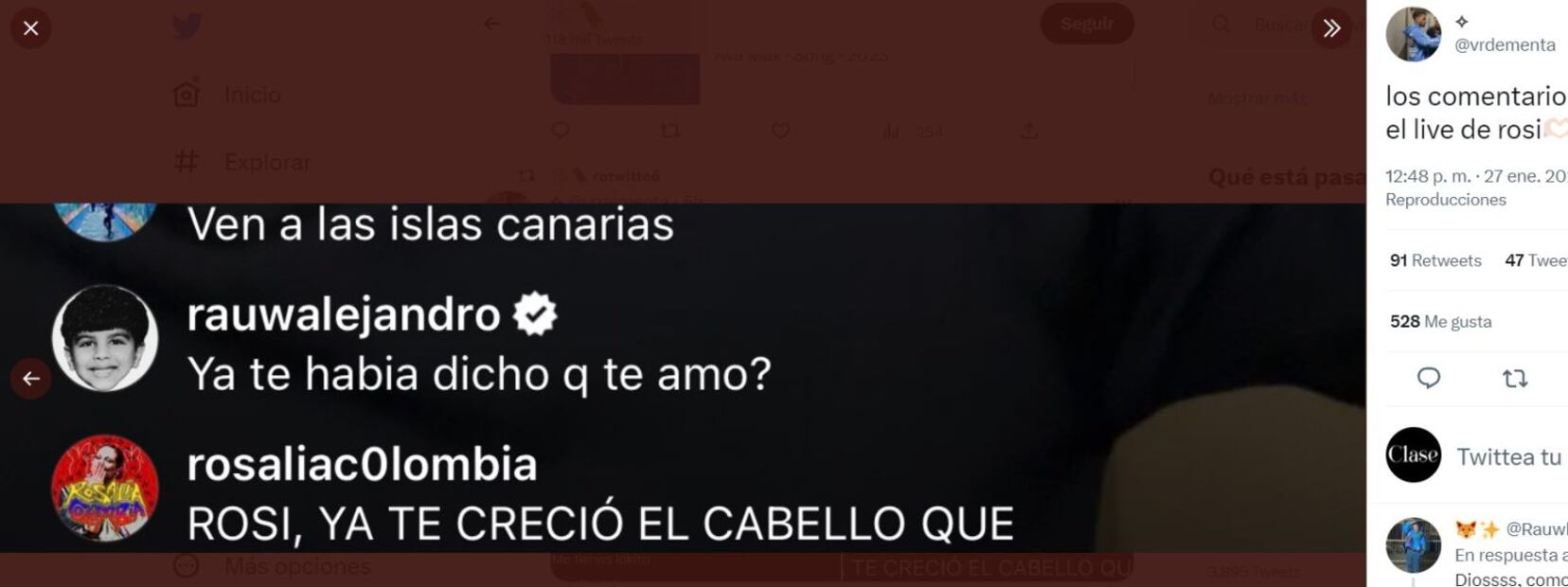 Los disparates de Rosalía en su divertida transmisión en vivo